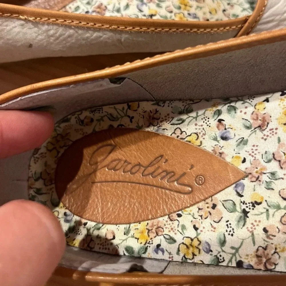 VTG GAROLINI Suede Aztec Embroidered Slip On Moccasins Loafers